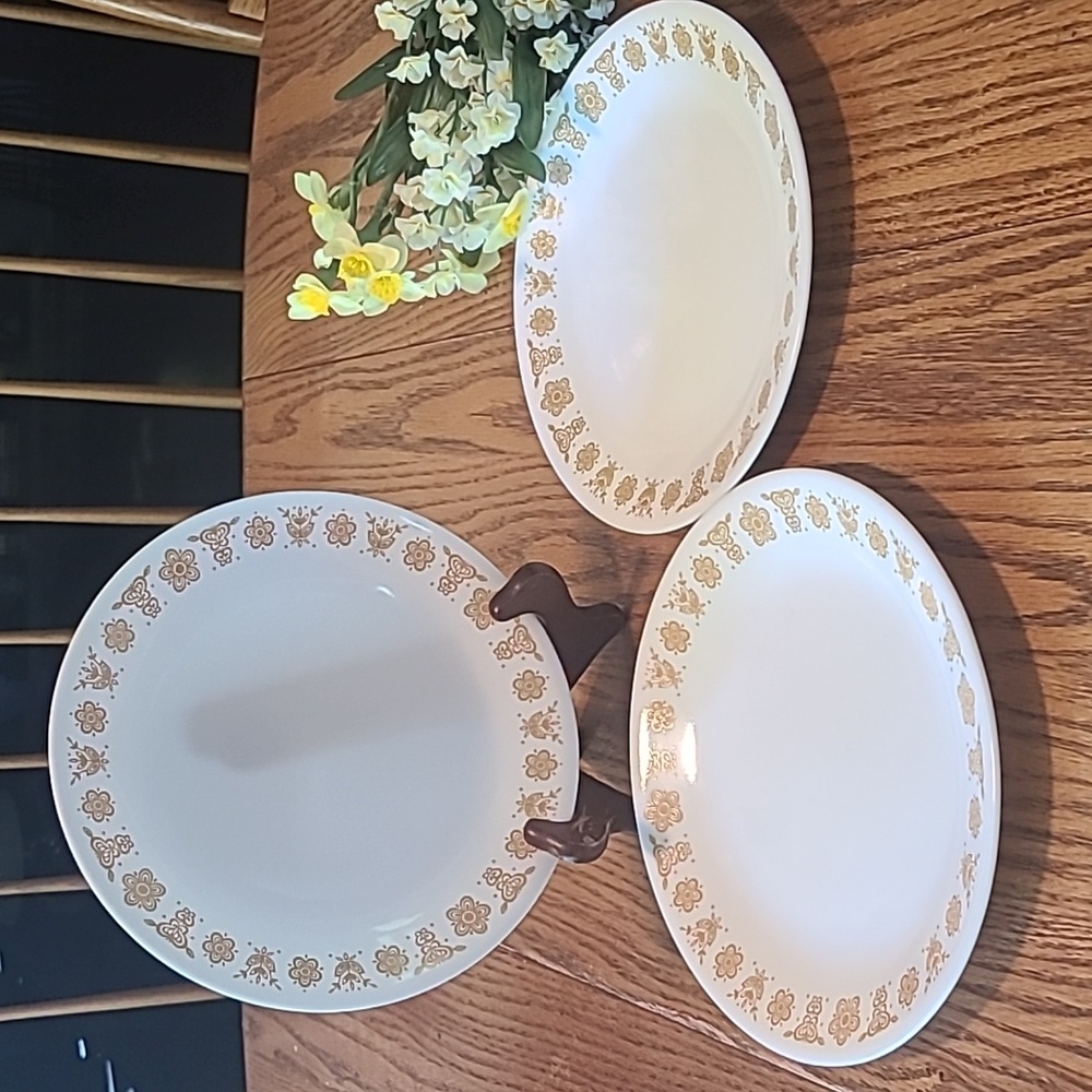 Corelle Butterfly Gold Plates  - Set of 3